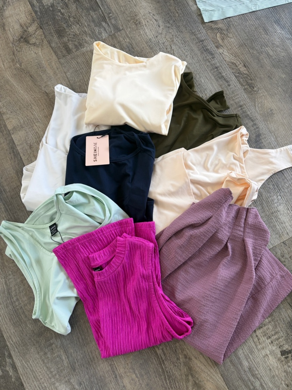 Assorted Tank & Knit Tops - Mint, Fuchsia, Lavender, Navy, Olive, Cream